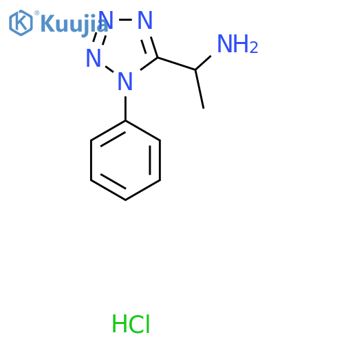1-(1-Phenyltetrazol-5-yl)ethanamine;hydrochloride structure