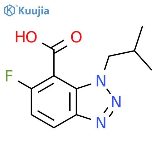 6-fluoro-1-(2-methylpropyl)-1H-1,2,3-benzotriazole-7-carboxylic acid structure