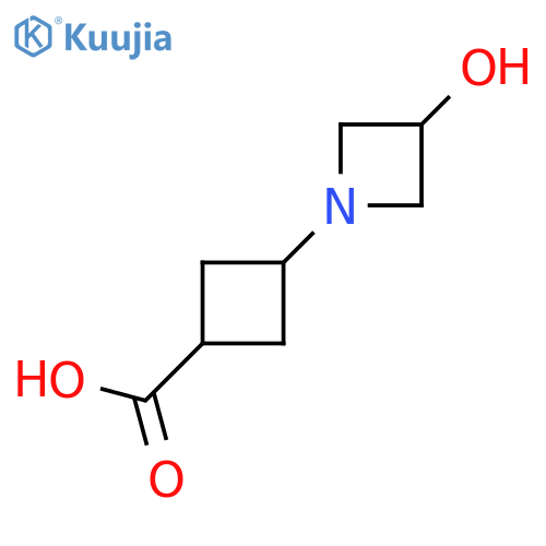 3-(3-Hydroxyazetidin-1-yl)cyclobutane-1-carboxylic acid structure