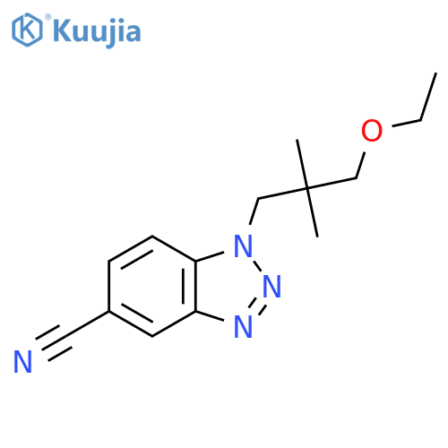 1-(3-ethoxy-2,2-dimethylpropyl)-1H-1,2,3-benzotriazole-5-carbonitrile structure