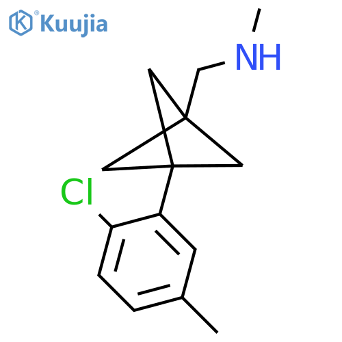 {[3-(2-Chloro-5-methylphenyl)bicyclo[1.1.1]pentan-1-yl]methyl}(methyl)amine structure