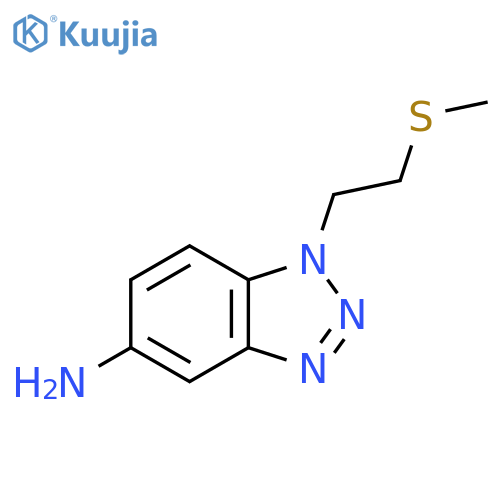 1-[2-(methylsulfanyl)ethyl]-1H-1,2,3-benzotriazol-5-amine structure