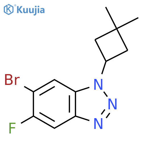 6-bromo-1-(3,3-dimethylcyclobutyl)-5-fluoro-1H-1,2,3-benzotriazole structure