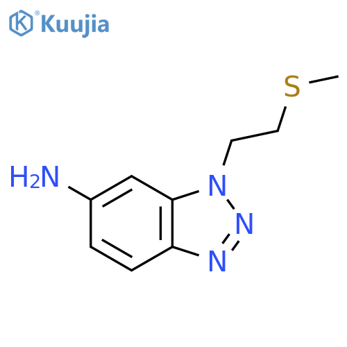 1-[2-(methylsulfanyl)ethyl]-1H-1,2,3-benzotriazol-6-amine structure