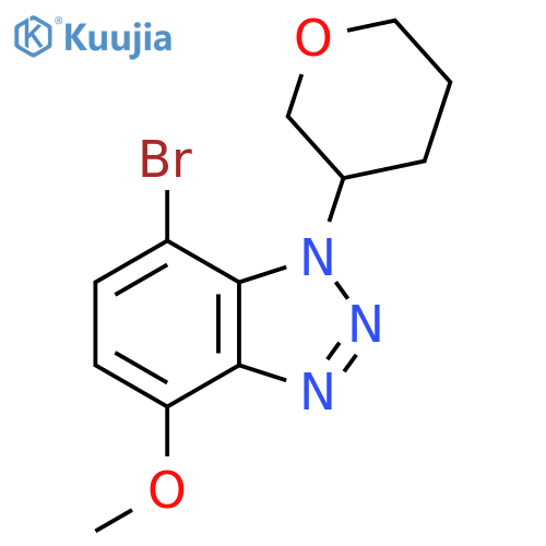 7-bromo-4-methoxy-1-(oxan-3-yl)-1H-1,2,3-benzotriazole structure