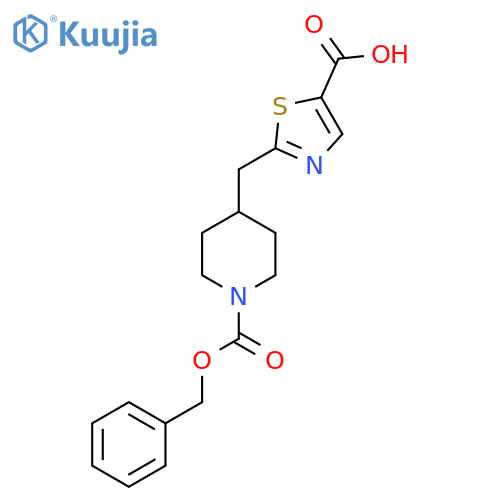 2-[(1-Phenylmethoxycarbonylpiperidin-4-yl)methyl]-1,3-thiazole-5-carboxylic acid structure