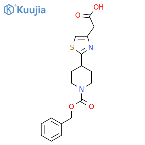 2-[2-(1-Phenylmethoxycarbonylpiperidin-4-yl)-1,3-thiazol-4-yl]acetic acid structure