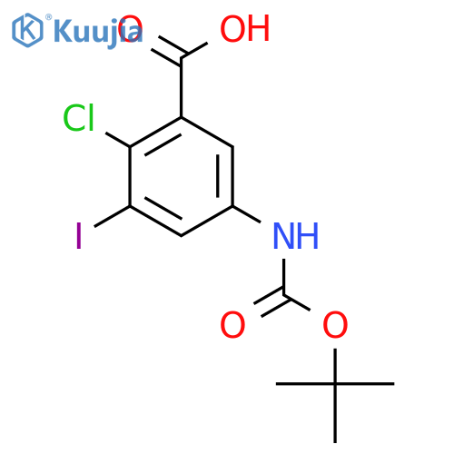 5-{[(Tert-butoxy)carbonyl]amino}-2-chloro-3-iodobenzoic acid structure