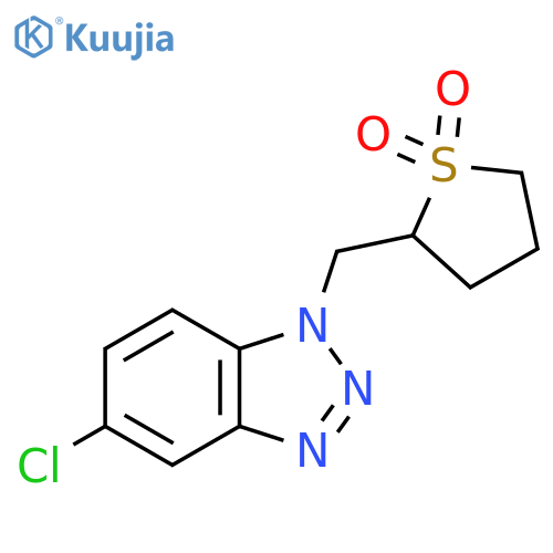 2-[(5-chloro-1H-1,2,3-benzotriazol-1-yl)methyl]-1lambda6-thiolane-1,1-dione structure