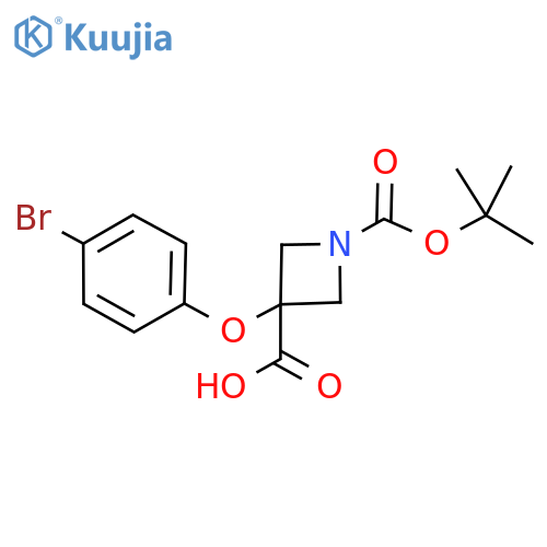 3-(4-bromophenoxy)-1-(tert-butoxy)carbonylazetidine-3-carboxylic acid structure