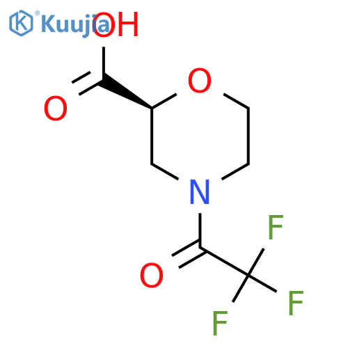 (2S)-4-(trifluoroacetyl)morpholine-2-carboxylic acid structure