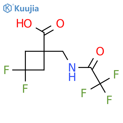 3,3-Difluoro-1-[(trifluoroacetamido)methyl]cyclobutane-1-carboxylic acid structure