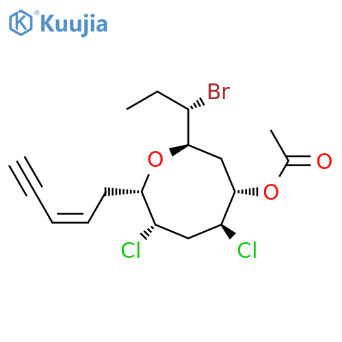 4-Oxocanol,2-[(1S)-1-bromopropyl]-5,7-dichloro-8-(2Z)-2-penten-4-yn-1-yl-, 4-acetate,(2R,4S,5S,7S,8S)- structure