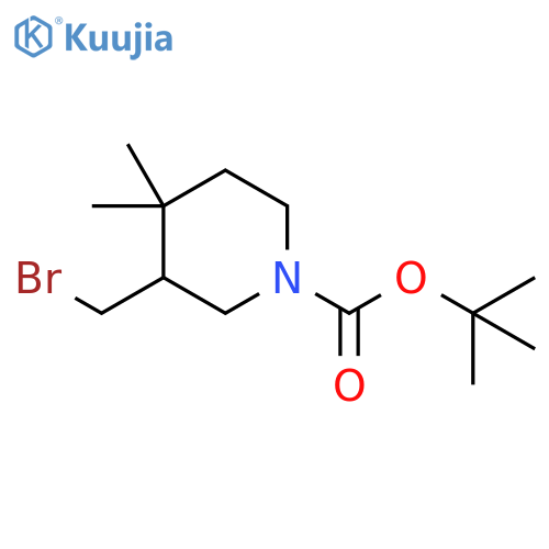 tert-butyl 3-(bromomethyl)-4,4-dimethylpiperidine-1-carboxylate structure
