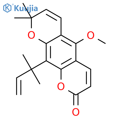 2H,8H-Benzo[1,2-b:5,4-b']dipyran-2-one,10-(1,1-dimethyl-2-propen-1-yl)-5-methoxy-8,8-dimethyl- structure