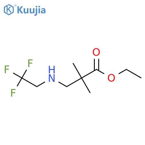ethyl 2,2-dimethyl-3-(2,2,2-trifluoroethyl)aminopropanoate structure