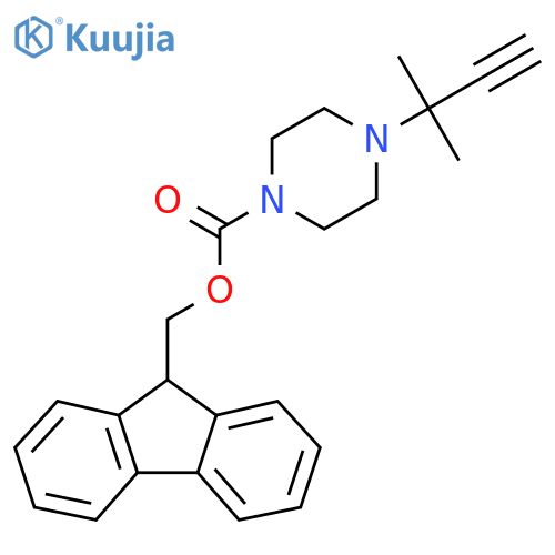 (9H-fluoren-9-yl)methyl 4-(2-methylbut-3-yn-2-yl)piperazine-1-carboxylate structure