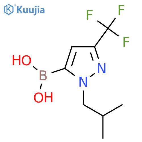[1-(2-methylpropyl)-3-(trifluoromethyl)-1H-pyrazol-5-yl]boronic acid structure