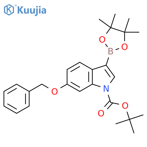 Tert-butyl 6-benzyloxy-3-(4,4,5,5-tetramethyl-1,3,2-dioxaborolan-2-yl)indole-1-carboxylate structure