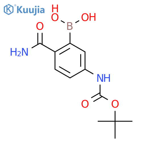 (5-((TERT-BUTOXYCARBONYL)AMINO)-2-CARBAMOYLPHENYL)BORONIC ACID structure