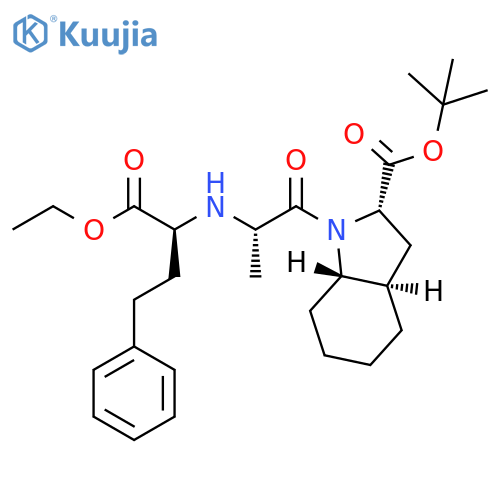 1H-Indole-2-carboxylic acid, 1-[(2S)-2-[[(1S)-1-(ethoxycarbonyl)-3-phenylpropyl]amino]-1-oxopropyl]octahydro-, 1,1-dimethylethyl ester, (2S,3aR,7aS)- structure