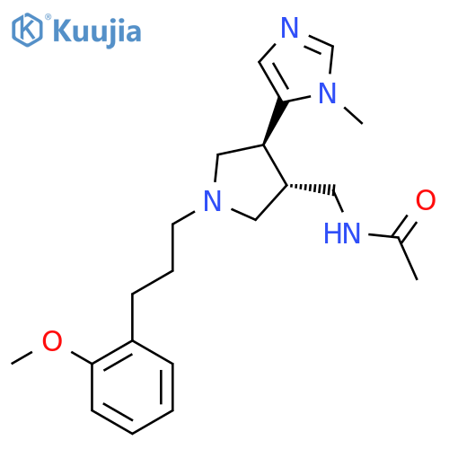 N-{(3R,4S)-1-3-(2-methoxyphenyl)propyl-4-(1-methyl-1H-imidazol-5-yl)pyrrolidin-3-ylmethyl}acetamide structure