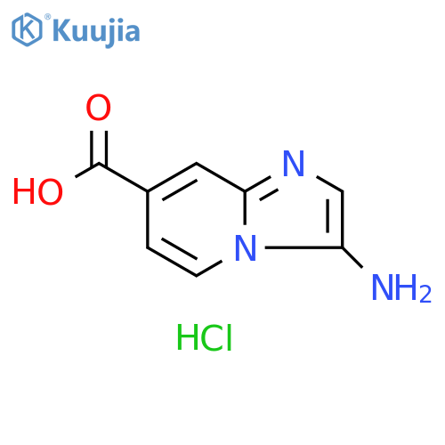 Imidazo[1,2-a]pyridine-7-carboxylic acid, 3-amino-, hydrochloride (1:1) structure