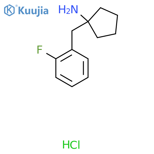1-[(2-Fluorophenyl)methyl]cyclopentan-1-amine;hydrochloride structure