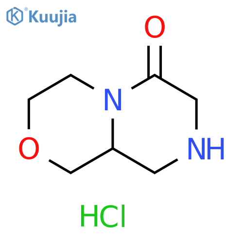 Pyrazino[2,1-c][1,4]oxazin-6(1H)-one, hexahydro-, hydrochloride (1:1) structure