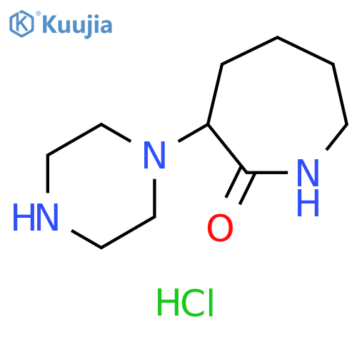 2H-Azepin-2-one, hexahydro-3-(1-piperazinyl)-, hydrochloride (1:2) structure