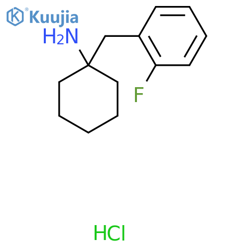 1-[(2-Fluorophenyl)methyl]cyclohexan-1-amine;hydrochloride structure