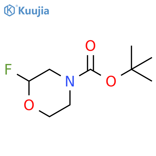 4-Morpholinecarboxylic acid, 2-fluoro-, 1,1-dimethylethyl ester structure
