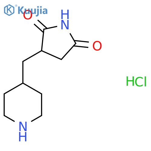 3-(Piperidin-4-ylmethyl)pyrrolidine-2,5-dione;hydrochloride structure