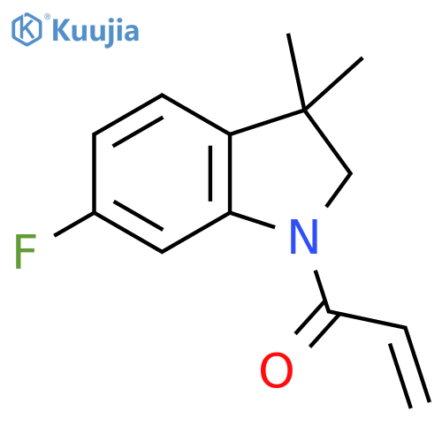 1-(6-fluoro-3,3-dimethyl-2,3-dihydro-1H-indol-1-yl)prop-2-en-1-one structure