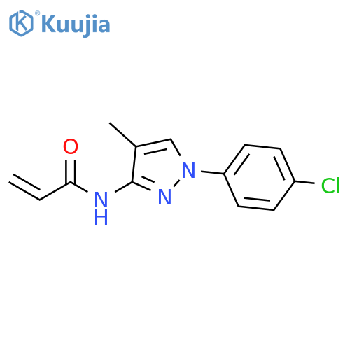 N-1-(4-chlorophenyl)-4-methyl-1H-pyrazol-3-ylprop-2-enamide structure