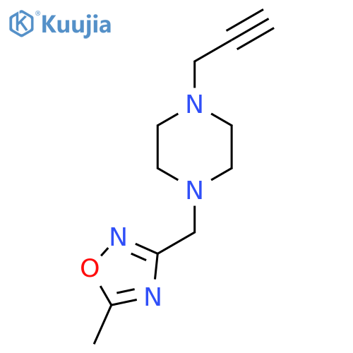 1-(5-methyl-1,2,4-oxadiazol-3-yl)methyl-4-(prop-2-yn-1-yl)piperazine structure