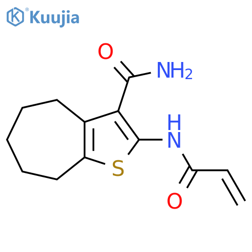 2-(prop-2-enamido)-4H,5H,6H,7H,8H-cycloheptabthiophene-3-carboxamide structure