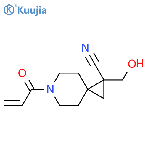 1-(hydroxymethyl)-6-(prop-2-enoyl)-6-azaspiro2.5octane-1-carbonitrile structure