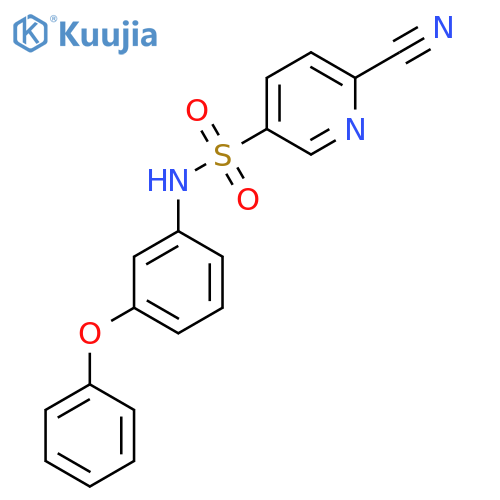 6-Cyano-N-(3-phenoxyphenyl)pyridine-3-sulfonamide structure