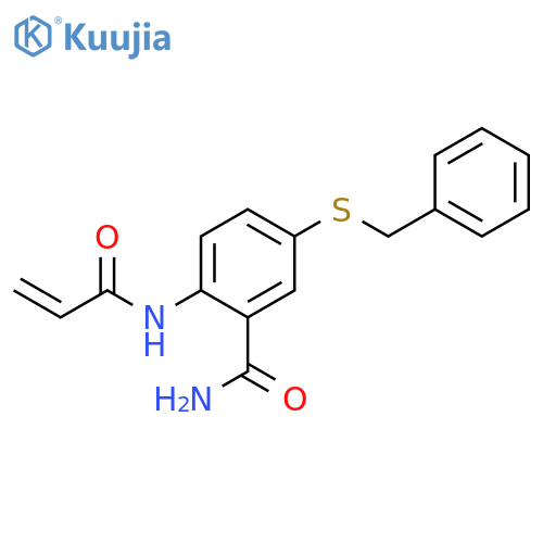 2-[(1-Oxo-2-propen-1-yl)amino]-5-[(phenylmethyl)thio]benzamide structure