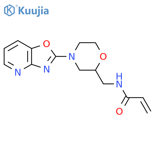N-[(4-{[1,3]oxazolo[4,5-b]pyridin-2-yl}morpholin-2-yl)methyl]prop-2-enamide structure