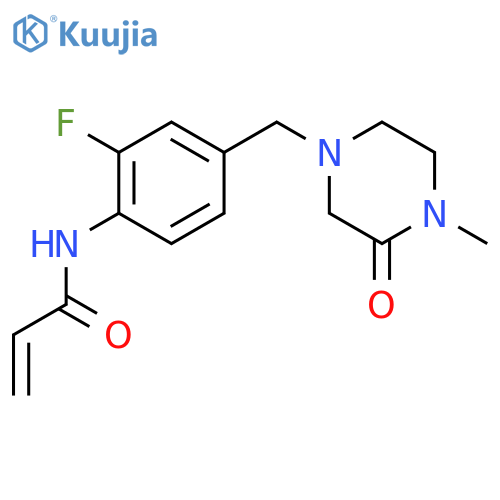 N-[2-Fluoro-4-[(4-methyl-3-oxopiperazin-1-yl)methyl]phenyl]prop-2-enamide structure