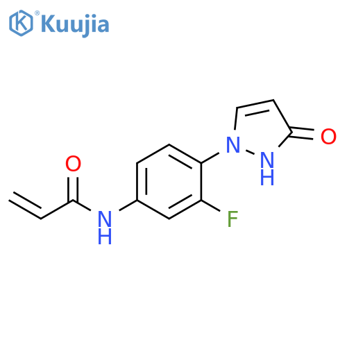 N-3-fluoro-4-(3-oxo-2,3-dihydro-1H-pyrazol-1-yl)phenylprop-2-enamide structure