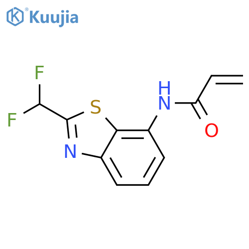 N-2-(difluoromethyl)-1,3-benzothiazol-7-ylprop-2-enamide structure