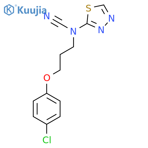 N-3-(4-chlorophenoxy)propyl-N-cyano-1,3,4-thiadiazol-2-amine structure
