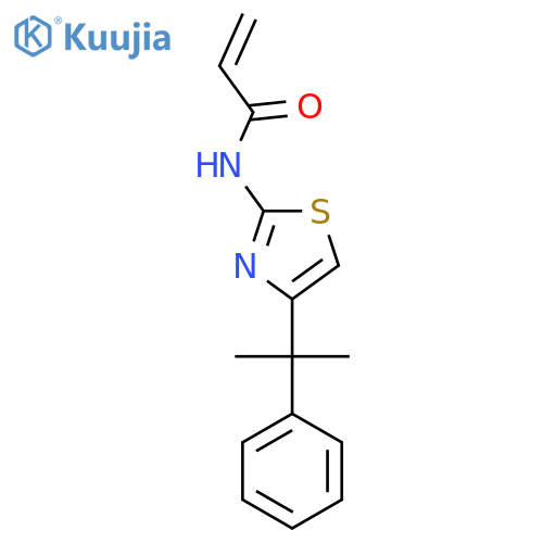 N-4-(2-phenylpropan-2-yl)-1,3-thiazol-2-ylprop-2-enamide structure