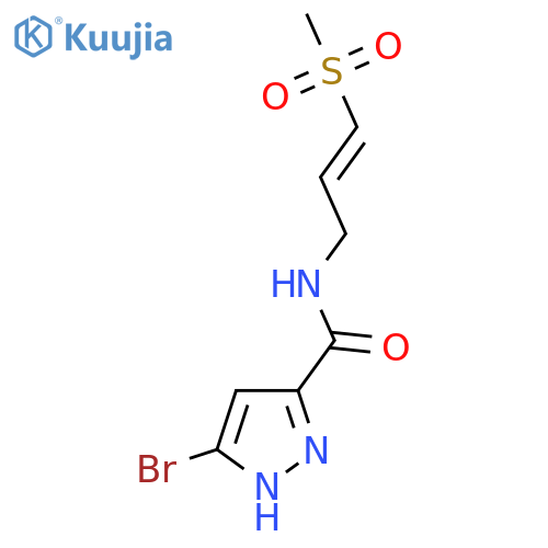 5-Bromo-N-[3-(methylsulfonyl)-2-propen-1-yl]-1H-pyrazole-3-carboxamide structure