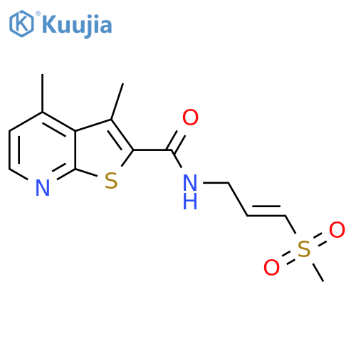 3,4-Dimethyl-N-[3-(methylsulfonyl)-2-propen-1-yl]thieno[2,3-b]pyridine-2-carboxamide structure
