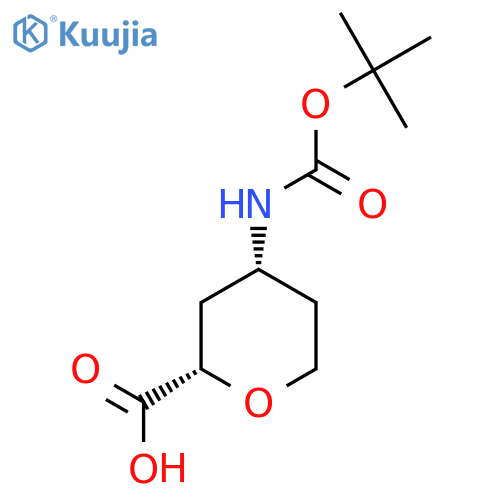 (2S,4R)-4-{[(tert-butoxy)carbonyl]amino}oxane-2-carboxylic acid structure