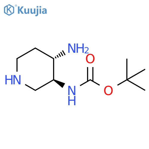 tert-butyl N-[(3S,4S)-4-amino-3-piperidyl]carbamate structure